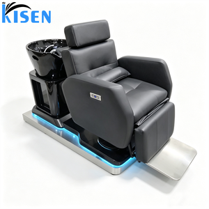Kisen Lit de salon en cuir personnalisé avec fonction de spa capillaire et de thérapie japonaise du cuir chevelu, doté d'une pomme de douche en cascade et d'une arche de douche à eau chaude optionnelle - Product Image 1