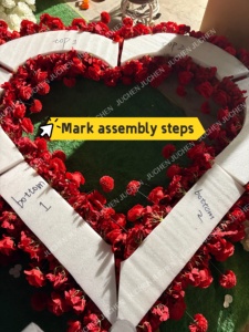 ฉากหลังงานแต่งงานแบบกันน้ำ ขนาด 8 ฟุต x 8 ฟุต ทำจากดอก<span class=keywords><strong>โบตั๋น</strong></span>และกุหลาบผ้าไหมสีขาว 3 มิติ 5 มิติ แบบสั่งทำพิเศษ พร้อมดอกไม้ประดิษฐ์ติดผนัง - Product Image 5