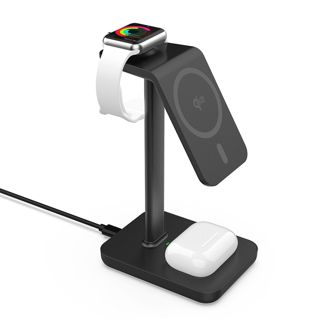 3in1 Qi2 Wireless Charger Station Magnetic Foldable Fast Charging Stand for iPhone Apple Watch AirPods 15W Travel Charging Dock