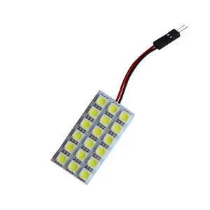 슈퍼 밝은 돔 패널 라이트 18 SMD 5050 LED 18SMD 자동차 인테리어 조명 램프 전구 T10 꽃줄 2 어댑터 화이트 DC 12V