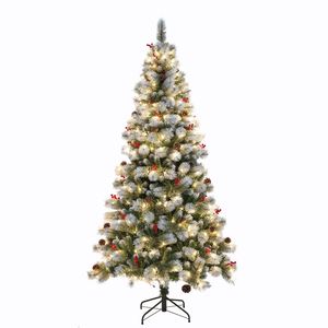 Factory-direct Pine Needle Christmas <b>Tree</b> <b>with</b> Berry Pinecones and White LED <b>Lights</b> Christmas <b>Tree</b> - Product Image 1
