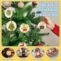 Disques ronds en bois naturel vierges de 7,8 cm avec trou pour bricolage, fournitures pour événements et fêtes, décoration intérieure, marque-places de mariage, ornements de sapin de Noël