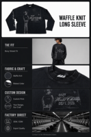 T-shirt à manches longues en tricot gaufré Yingling, imprimé graphique vintage course automobile, col rond thermique, coupe ample streetwear, OEM ODM Vente en gros