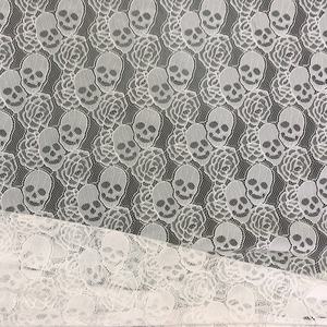 Новейший дизайн нейлон Хэллоуин череп кружевная ткань для одежды LT20810 - Product Image 5