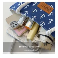Sac fourre-tout en toile pour femmes, avec poignée en corde, grand sac de plage imprimé pour les voyages d'été, les courses, l'usage quotidien, léger, durable et élégant