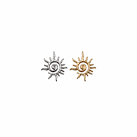 Piercing corporel en titane ASTM F136, motif soleil en spirale, à filetage interne, pour cartilage, hélix, tragus, labret