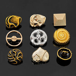 Botones Personalizados de Fábrica KUNSHUO, Botones de Concha, Estrella de Mar, Forma Irregular, Vástago de Metal, Botones Dorados para Ropa de Mujer - Product Image 2