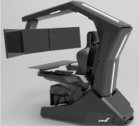 Imperator works R1Pro luxe inclinable zéro gravité haut-parleur massage rvb gaming COCKPIT triple moniteur inclinable plate-forme VR poste de travail