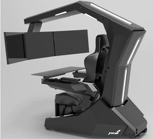 <span class=keywords><strong>Imperator</strong></span> works R1Pro luxe inclinable zéro gravité haut-parleur massage rvb gaming COCKPIT triple moniteur inclinable plate-forme VR poste de travail - Product Image 3