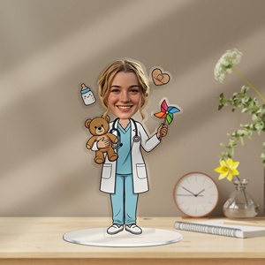 Figura de Acrílico Personalizada OEM/ODM, Recuerdo de Pediatra, Caricatura, Retrato, Placa de Identificación Personalizada para Escritorio, Dibujo Animado en Acrílico - Product Image 2