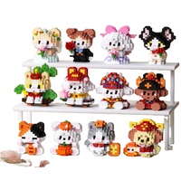 Kit de Mini Bloques de Construcción de Modelos de Animales de Dibujos Animados de Gato y Perro Escala 1:72 Nano Micro Bloques para Mayores de 14 Años Linda Decoración de la Suerte para Navidad y Año Nuevo
