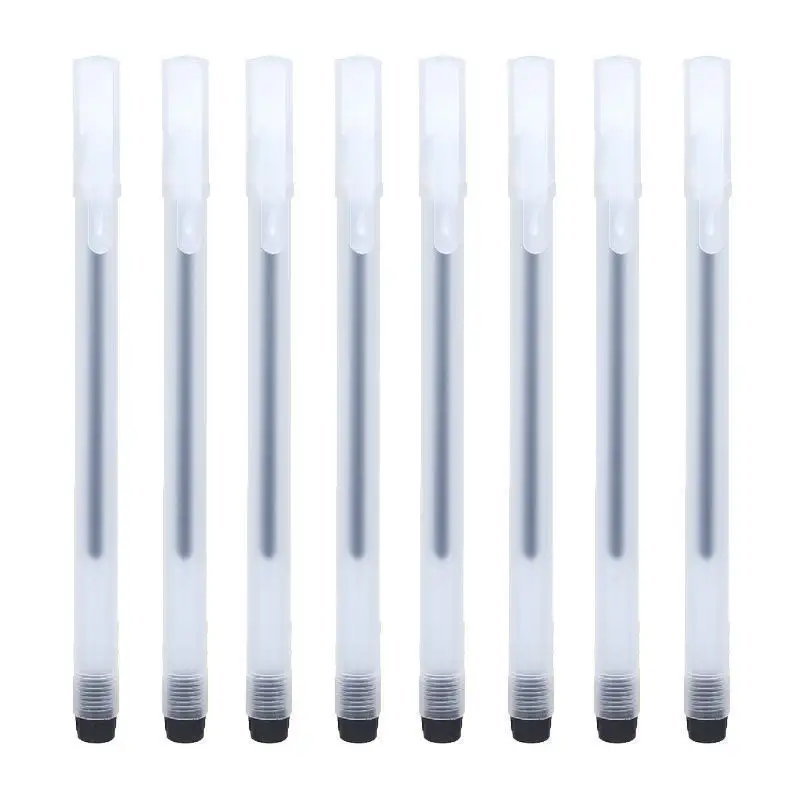 하이 퀄리티 저렴한 도매 볼펜 0.5mm 리필 투명 매트 펜 홀더 젤 펜 블랙 사용자 정의 로고