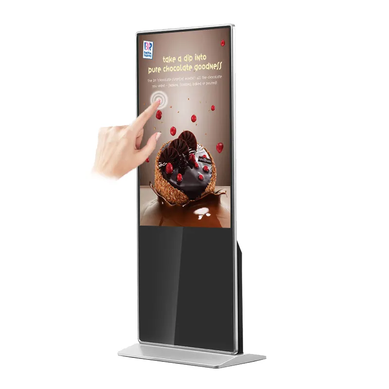 55 inch Indoor IR capacitive touch screen floor standing LCD advertising display screen monitor digital signage with