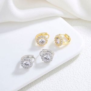 925 Sterling Silver Cute Huggie Hoop Earrings Natural Stone <b>Clip</b> Earrings for Women - Product Image 3