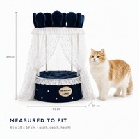 Lit double pliable en dentelle de princesse pour chat, usage domestique