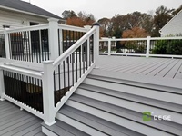 Plancher composite contemporain lisse, kit complet, facile à installer, résistant à l'humidité, pour extérieur
