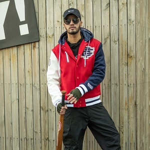 <span class=keywords><strong>Giacca</strong></span> Baseball <span class=keywords><strong>Senza</strong></span> Colletto per <span class=keywords><strong>Uomo</strong></span> in 100% Poliestere con Ricamo e Motivo a Lettere, Stile High Street - Product Image 3