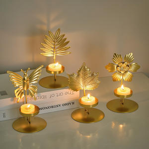 การตกแต่งศิลปะด้วยเหล็กสไตล์ยุโรปสำหรับมื้อค่ำแสงเทียนที่หรูหราโต๊ะรับประทานอาหารห้องนั่งเล่นเชิงเทียนแกะสลัก - Product Image 3