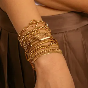 OEM Edelstahl nicht trüben kubanischen Armband Schmuck Männer Frauen Vakuum beschichtung hand gefertigtes Armband Neue Armband Designs für Geschenk