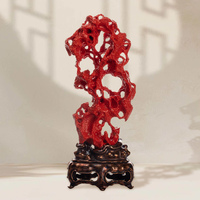 Artfamily Décoration de bureau Jiangsu en verre cristal antique translucide, gravé, d'art populaire, de forme irrégulière, fait main, avec effet chauffant