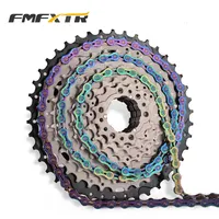 FMFXTR 자전거 체인 6 7 8 9 10 11 속도 Velocidade 티타늄 도금 TI 골드 실버 산악 도로 자전거 MTB 체인 부품 116 링크