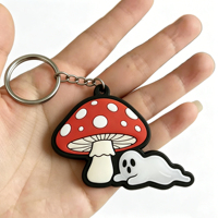 Customized Removable Funny Cartoon Various Halloween Keychains Llaveros PVC Plastic 2D Spooky Pumpkin Keychains