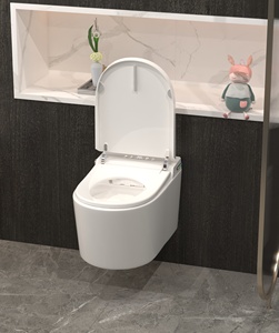 WC Intelligente <span class=keywords><strong>a</strong></span> Parete con Coperchio Automatico, Sensore <span class=keywords><strong>a</strong></span> Pedale, Potenziamento <span class=keywords><strong>Pressione</strong></span> Acqua, Toilette Senza Contatto 220V - Product Image 3