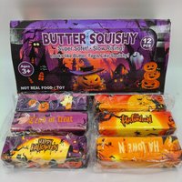 Jouet Squishy Halloween en forme de beurre, en TPE, à remontée lente, doux, anti-stress, à presser, cadeau de fête, vente en gros, produit phare 14