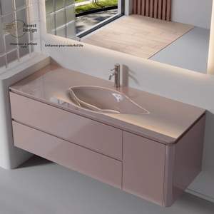 <span class=keywords><strong>Lavabo</strong></span> en verre trempé cristal rose en forme de larme, minimaliste, <span class=keywords><strong>pour</strong></span> comptoir, sur mesure. - Product Image 3