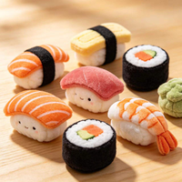 Porte-clés en peluche personnalisé Kawaii Sushi, vente en gros, pendentif souple réaliste en forme de saumon nigiri, cadeau anti-stress