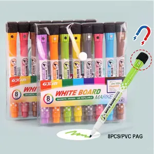 Uitwisbare Magnetische Whiteboard Art Marker Pen Met Vilt Gum En Magneten Voor Thuiskantoor School