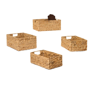 ตะกร้าใส่ผักตบชวาธรรมชาติทรงสี่เหลี่ยมผืนผ้าอเนกประสงค์ดีไซน์ตามสั่งส่งตรงจากเวียดนาม - Product Image 1