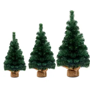 YQ-3554 Miniatuur Kunstmatige Kleine Kerstpijnboom Met Basis Voor Schoorsteenmantel Dorp Eettafel Vakantie Decoraties