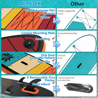Planche de paddle gonflable portable en PVC haute résistance EIGFOH SB014 colorée, ensemble de planche de surf souple, planche de pêche, océan