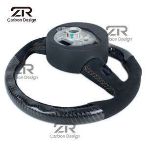 Accessoires de voiture pour Audi A4 A5 A6 A7 A8 A3 RS3 RS4 S3 S4 S5 <span class=keywords><strong>RS6</strong></span> RS7 TT TTRS <span class=keywords><strong>Volant</strong></span> sport en cuir fibre de carbone 2020 <span class=keywords><strong>2021</strong></span> - Product Image 3