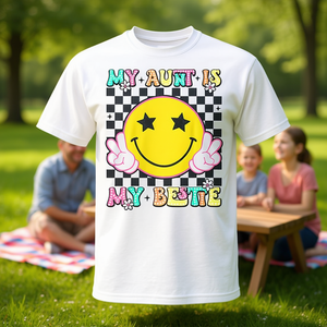 Mi tía es mi mejor amiga, camiseta con diseño retro para tía y sobrina - Product Image 3