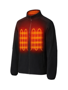 Custom <b>Heated</b> Zipper Stand Collar Men's <b>Jacket</b> Electric Thermal Winter Coat Rechargeable Warm Outdoor Outerwear - Product Image 1