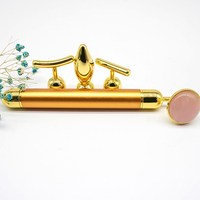 Amazon 4 In 1 Schoonheid Elektrische Vibrerende Jade Roller Rozenkwarts Gezicht Massager Elektrische Jade Roller Rose Quartz Facial Roller
