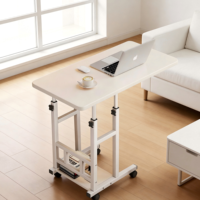 Bureau d'ordinateur avec roulettes, étagère de rangement, table d'appoint pliable, bureau réglable pour ordinateur portable, canapé-lit, bureau d'étude, bureau portable pour le travail à domicile
