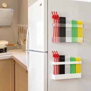 Acrylic Straw Storage Rack Magnetic Wall Mounted For Kitchen Countertop Cabinet Organizer Transparent White - Product Image 2