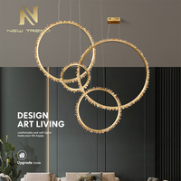 Lumière circulaire décorative de lustre de cristal naturel LED de galerie de villa d'hôtel personnalisée avancée