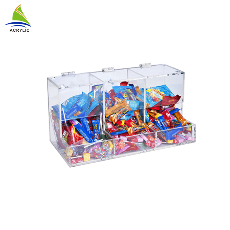 Vente chaude Transparent Acrylique Boîte À Bonbons Pour Le Magasin De Supermarché