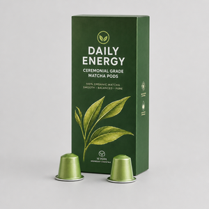 Capsules de matcha superalimentaires compatibles avec les machines Nespresso, énergie saine, portions individuelles, capsules de thé vert matcha - Product Image 1