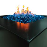 Brasero au propane en acier Corten carré à livraison rapide avec couvercle coupe-vent pour cuisson extérieure – En stock