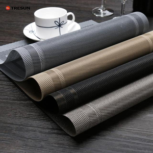 <span class=keywords><strong>Carré</strong></span> occidental Cuisine Salle À Manger Décoration De Table napperon PVC et Polyester <span class=keywords><strong>vinyle</strong></span> Napperon Pour mariage - Product Image 1