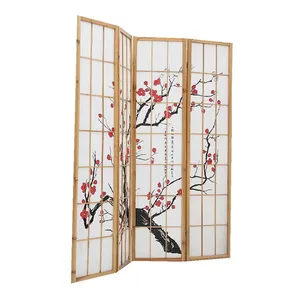 Personnalisé moderne solide russie pin japonais cloison coulissante écran Shoji porte avec de nombreux motifs de papier de fenêtre