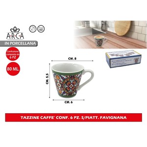 Set di 6 Tazze da Caffè in Ceramica Senza Piattino Collezione Favignana - Product Image 1