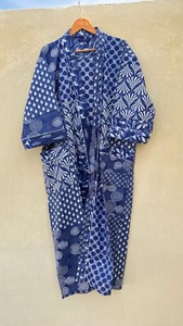 Vestido Kaftán Informal con Estampado Floral, Vestido Largo Estilo Bohemio para Mujer, Corte Holgado, Cintura Ajustable con Cordón - Product Image 3