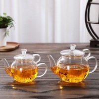 Ensemble de théière en verre Gongfu 300ml de conception moderne faite à la main infuseur borosilicate écologique clair petit café thé verres