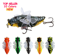 Meilleure Vente Leurre Artificiel Rigide Bionique en Plastique ABS, Type Popper de Surface, Imitation Cigale, Minnow, Spinning Pencil